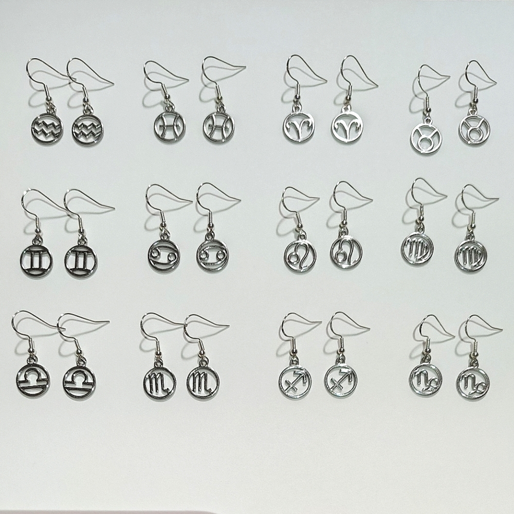 Host Pick! NEW! Jenny's Handmade Zodiac Sign Earrings .925 Sterling Silver Hoops
